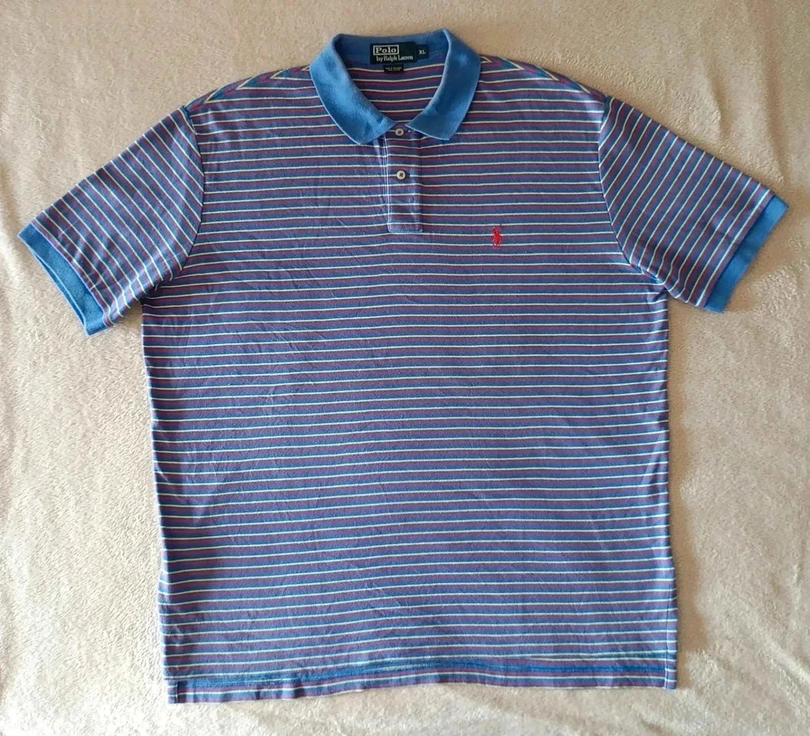 Polo Ralph Lauren vintage strepen blauw rood geel Maat XL – photo 3